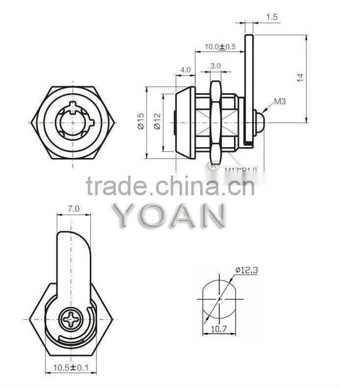 high security master key cabinet lock for metal or nonmetal cabinet