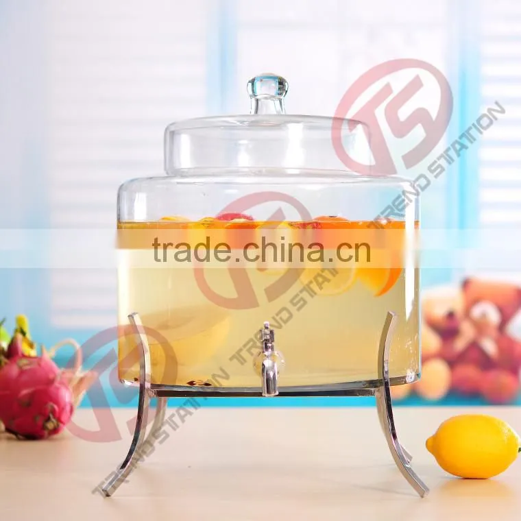 Glass dispensers with metal stand