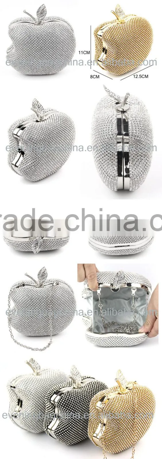 New design apple shaped evening bag on Alibaba