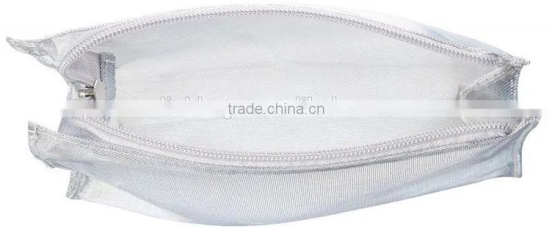 3 Piece Sets Silver Mesh Cosmetic Bag
