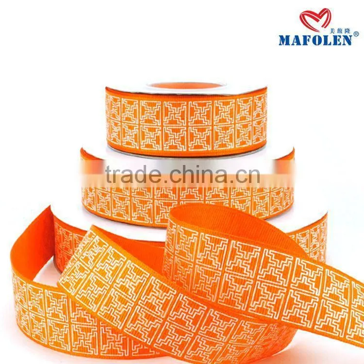 Ribbons factory in china cheap black printing checks grosgrain ribbon imported