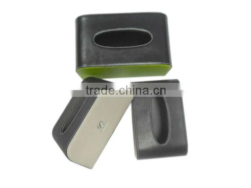 leather paper tissue/napkin box holder