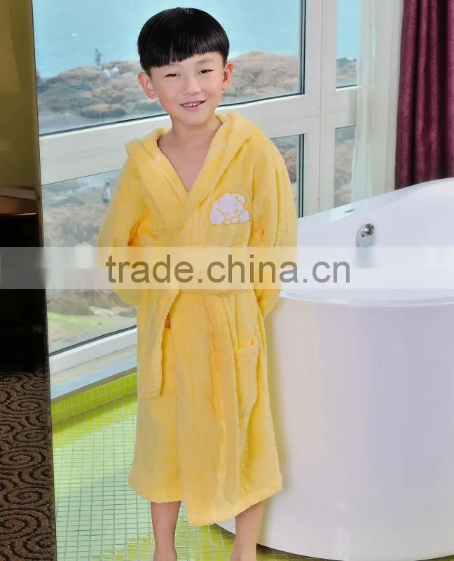 wholesale 100 cotton funny kids extra long bathrobe with hooded