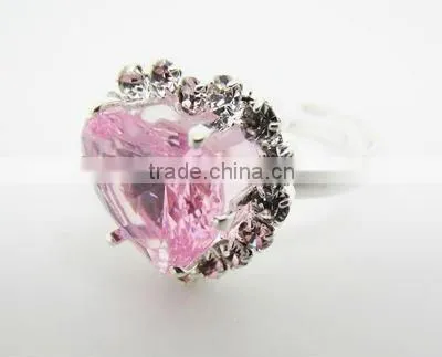 Ladies rhinestone heart rings,Purple heart ring,Fashion accessories