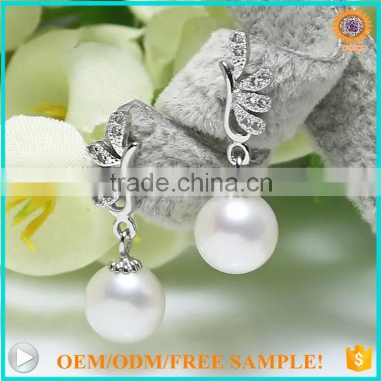 custom S925 silver peacock south sea shell pearl earring