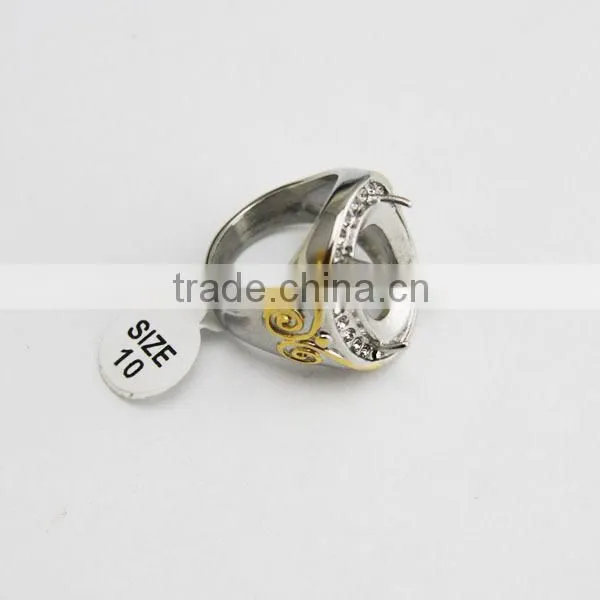 Factory direct wholesale high quality fashion men's stainless steel ring with stone