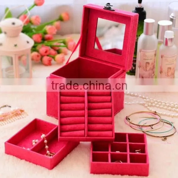 Three-tiered Luxury Storage Box with Metal Lock