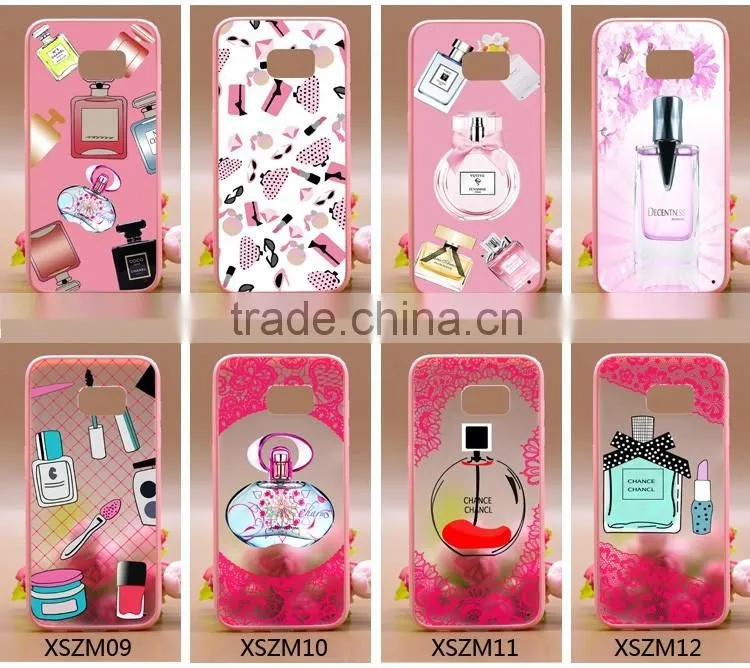 Fashion Prefume TPU+PC 2-in-1 Hybrid Pattern Painting Cases With Ring Bracket For Samsung 7s Edge Phone Case