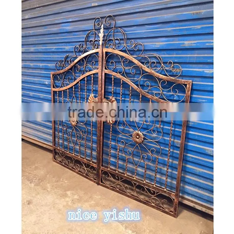 Alibaba China wholesaler new design iron main gate iron pipe gate design