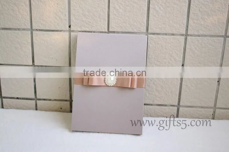 Custom Handmade wedding invitation box with pearl