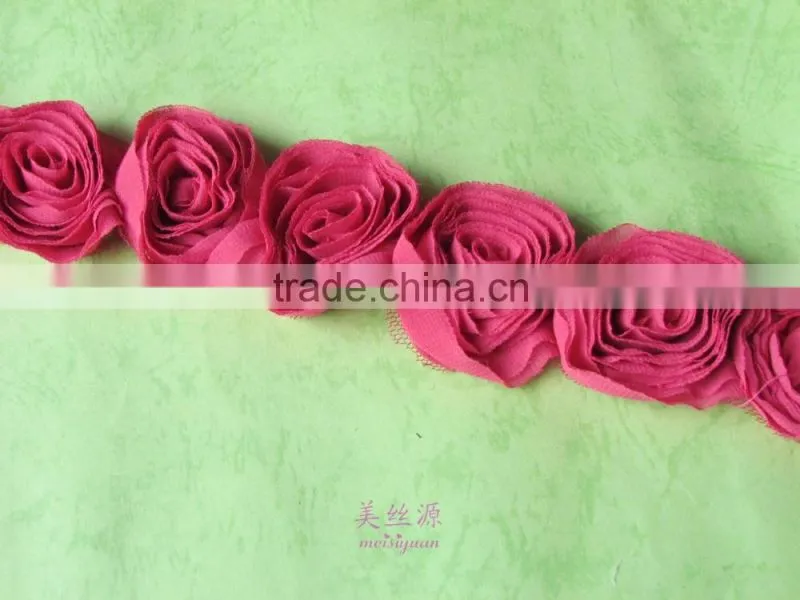 Fashion popular handmade Chiffon flower trimming for dress