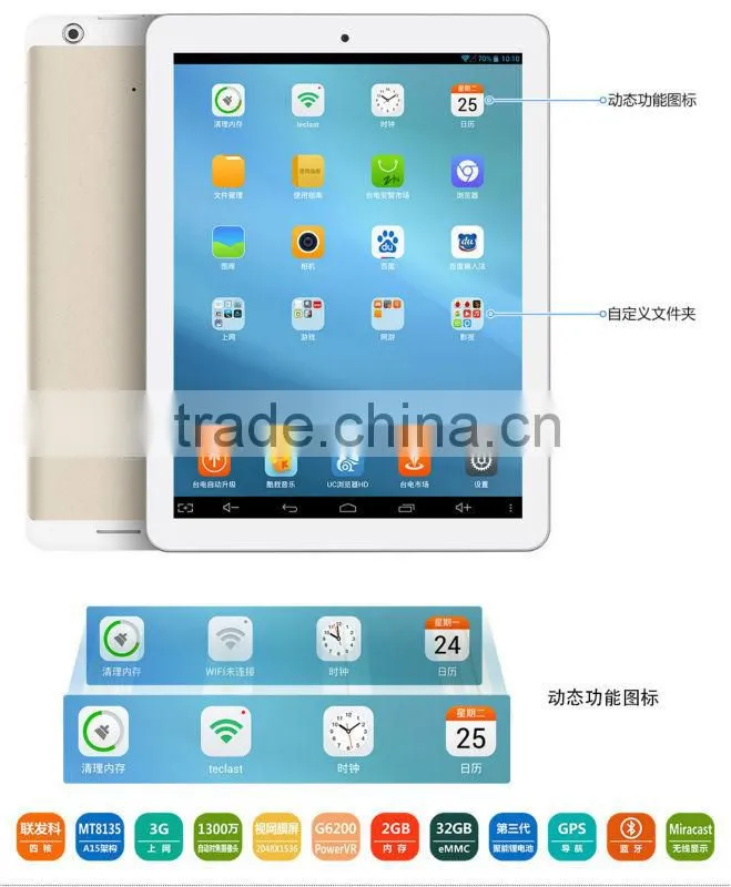Original 9.7inch retina Teclast P98 3G Octa core MTK8392 GPS Tablet PC WCDMA Android 4.4 2GB/16GB13.0MP