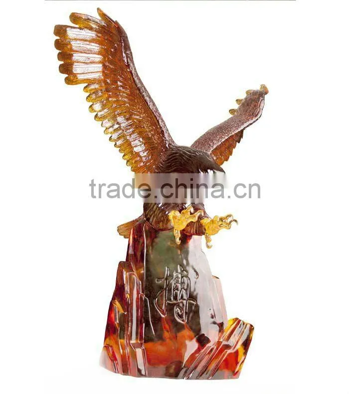 pate de verre crystal hotel decoration of blue matt dolphin sculpture