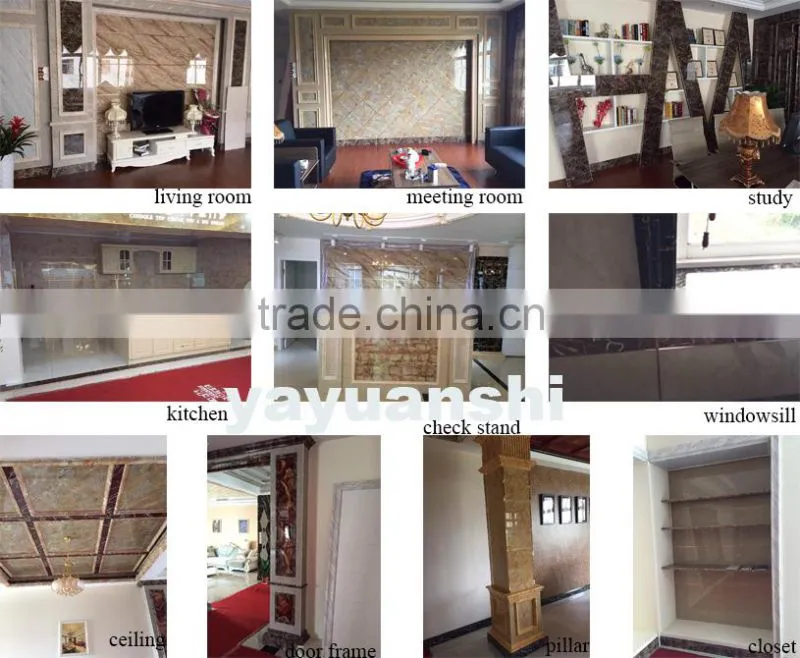 5.1cm base cap marble design pvc moulding profile for uv panel