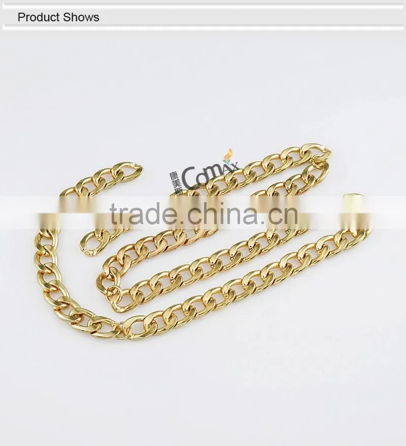 Fashion Gold Stainless Steel Metal Strap Chain For Purse