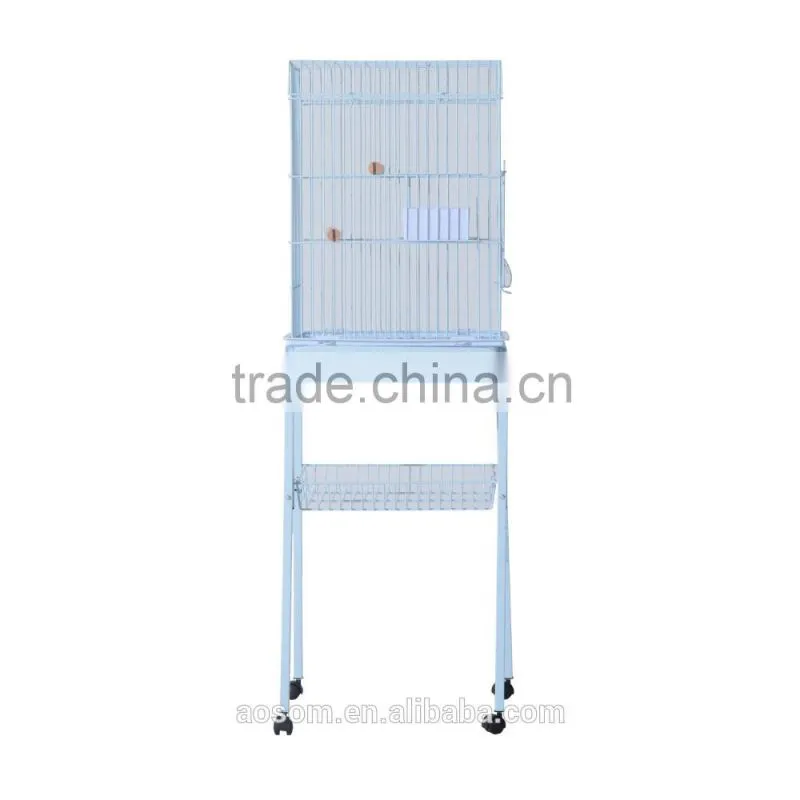 Pawhut 51" White Garden Metal Feeding Bird Cage