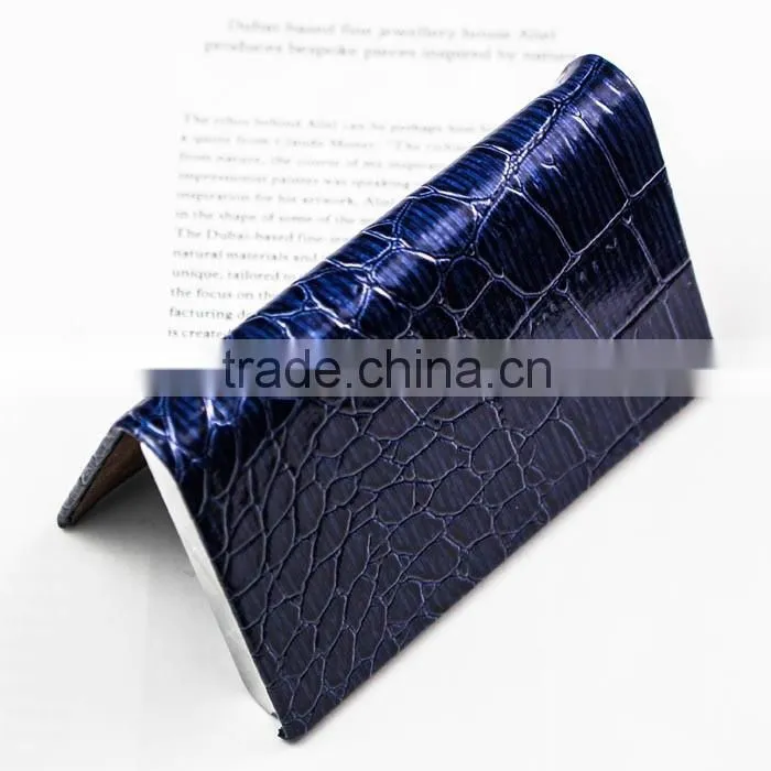 Royalblue crocodile PU leather name card case /card holder with good handfeeling