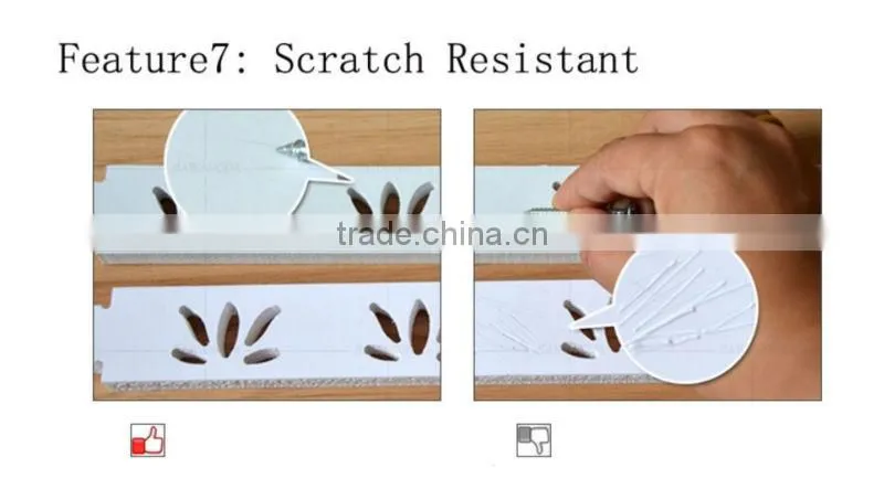 Good quality hot sale modern wood plastic material carved display shelf