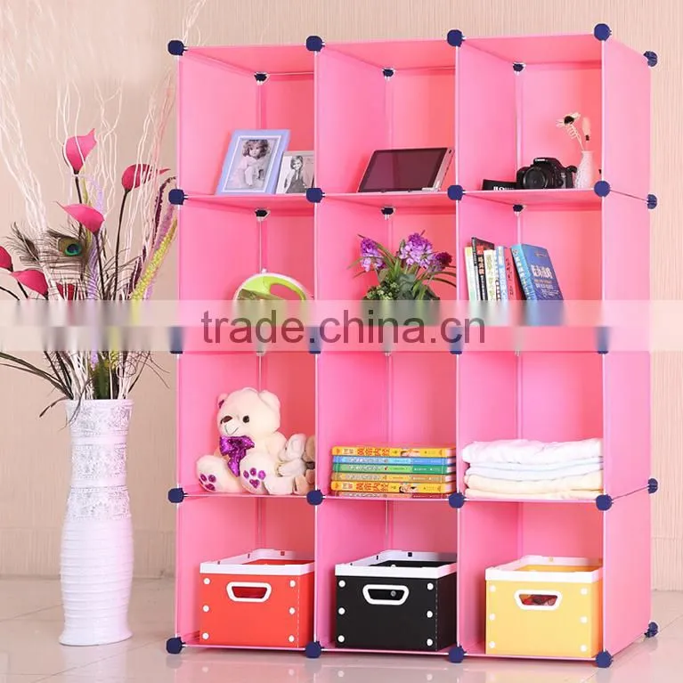 12 cubes plastic innterlocking DIY storage cabinets closet (FH-AL0043)