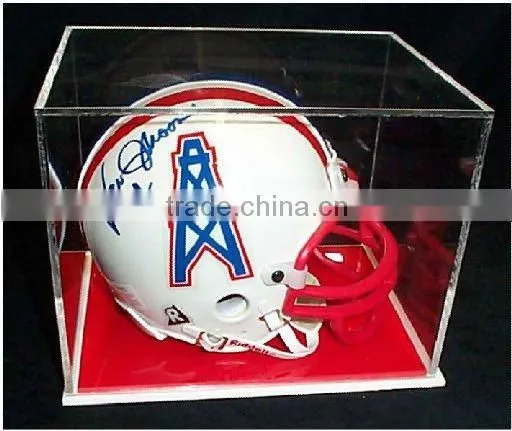 deluxe clear acrylic football helmet display case/plexiglass helmet display box
