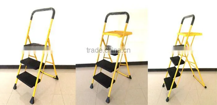 StepUp Upper Reach Heavy Duty Steel Reinforced Folding 4 Step Ladder Stool - 330 lbs Capacity