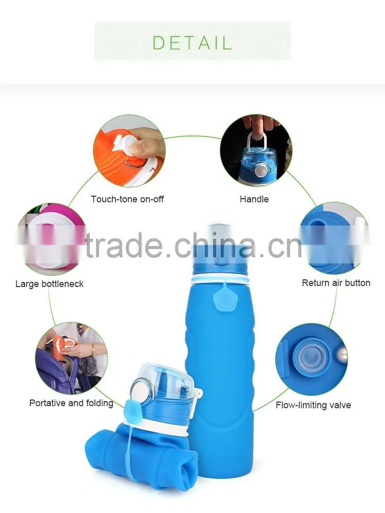 Leak-proof Portable Silicone Squeeze Water Bottle