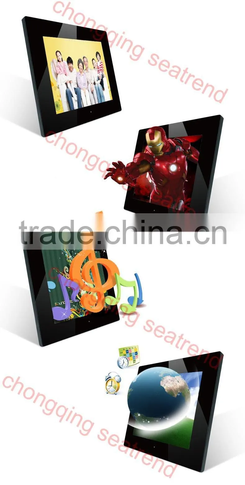Black/White/Display 8 inch LCD screen High quality Digital Photo Frame/ digital photo frame with tv tuner