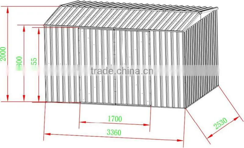 Metal garden storage shed made in China