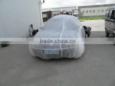 Plastic car cover printed logo on sale