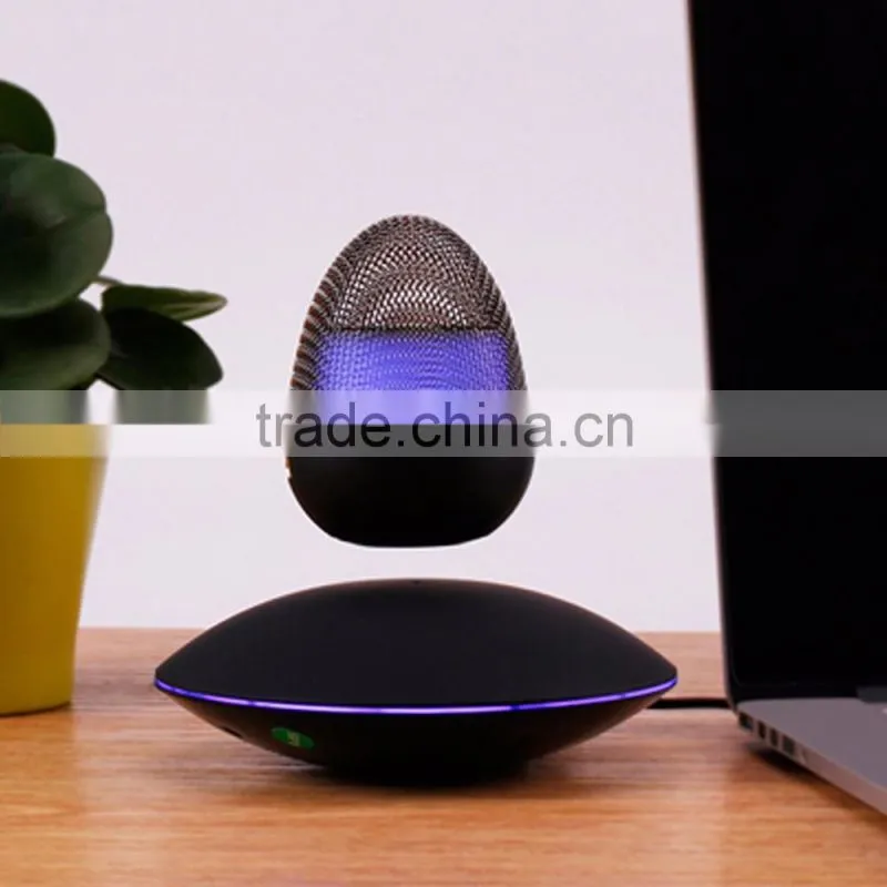 Magnetic Floating Levitation Bluetooth Loudspeaker Box, Wireless Egg Shape Glowing Voice Box
