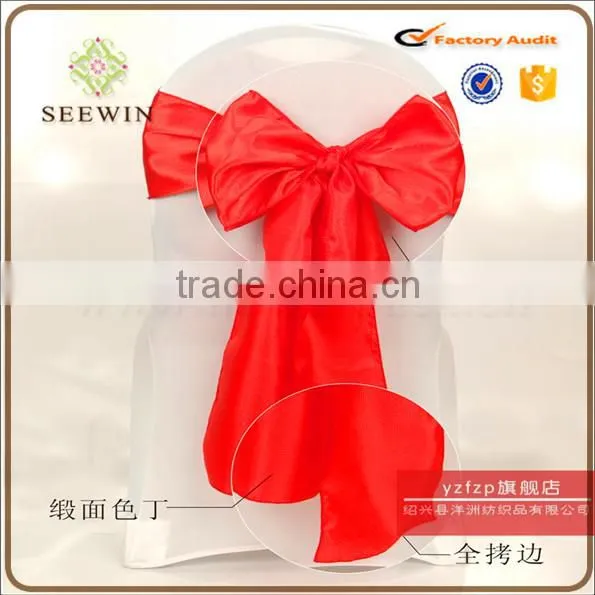 soft silk satin fabric chair sash for chair