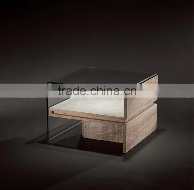 New Turkish White Travertine Base End Table