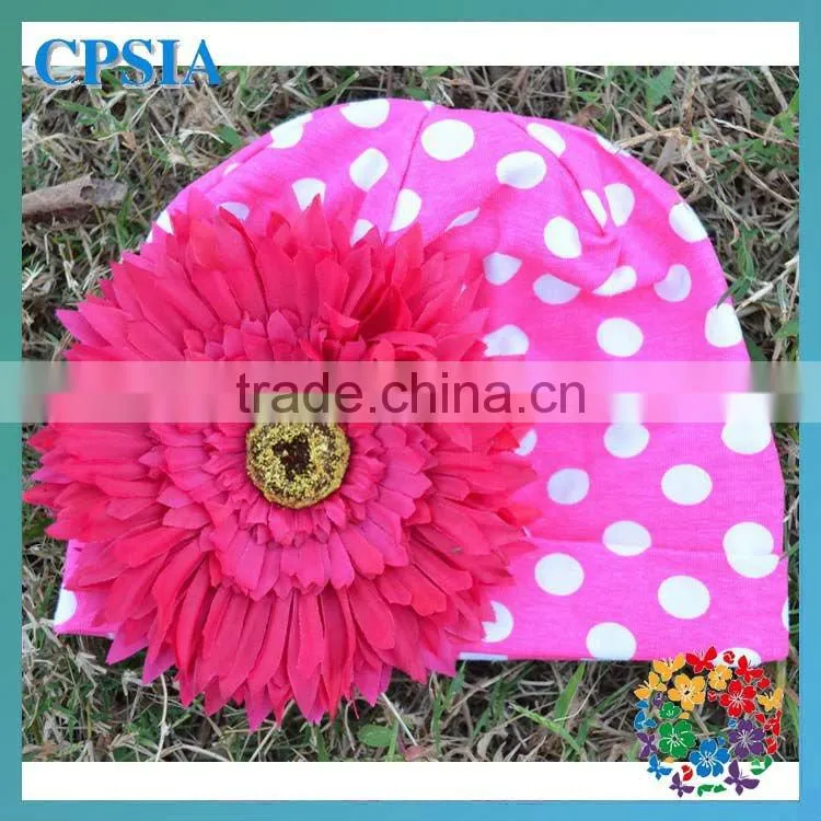 2014 Hot Sale Cheap Pink Cotton Baby Flower Hats Cute Newborn Toddler Baby Cotton Cap