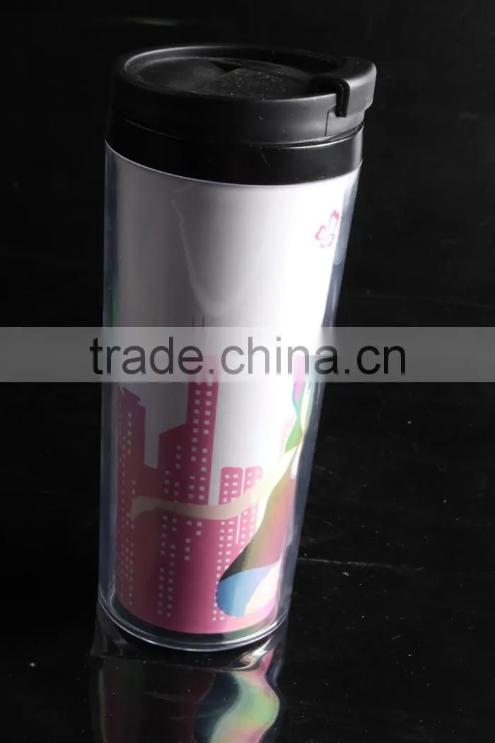 Logo Customized 12oz Double Wall Plastic Travel Mug