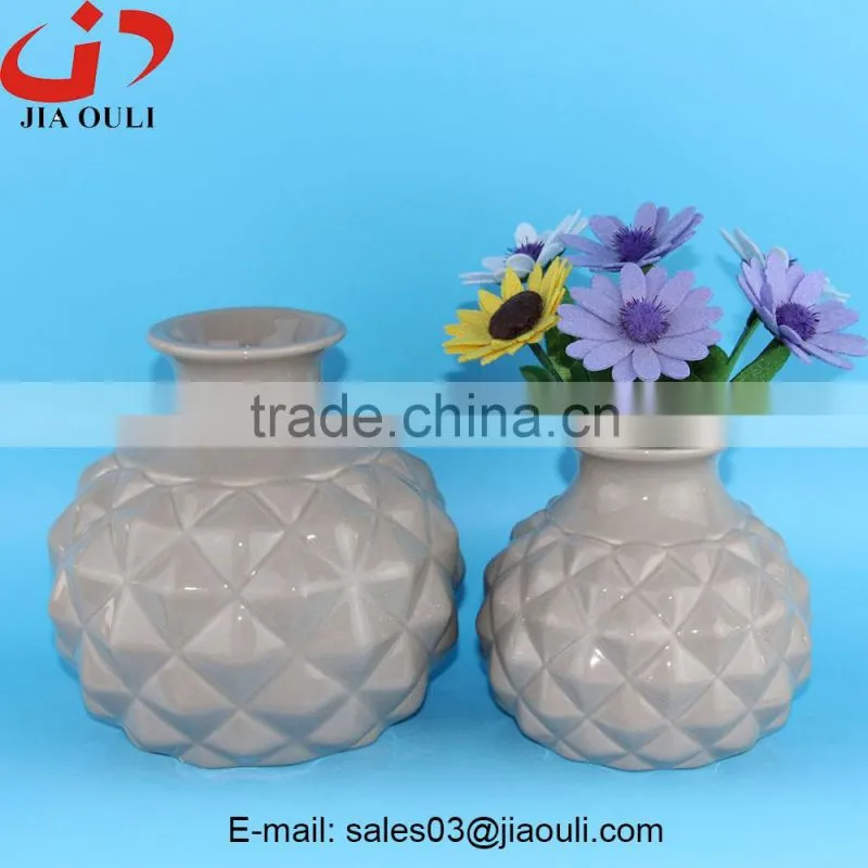 Table decor water transfer printing marble/wood color Mini Ceramic Vase