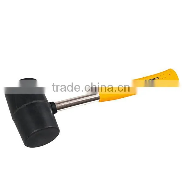 WT3099 Worksite Brand Hand Tools 16oz Rubber Mallet / Hammer With Steel Handle