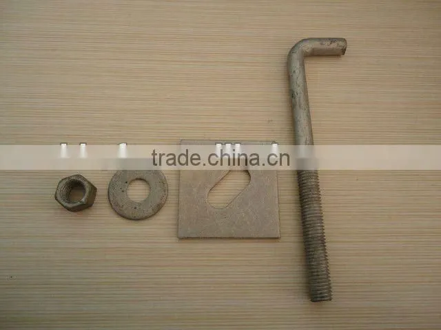 1/2"*16"galvanized anchor bolt with nuts and washers on hot sale