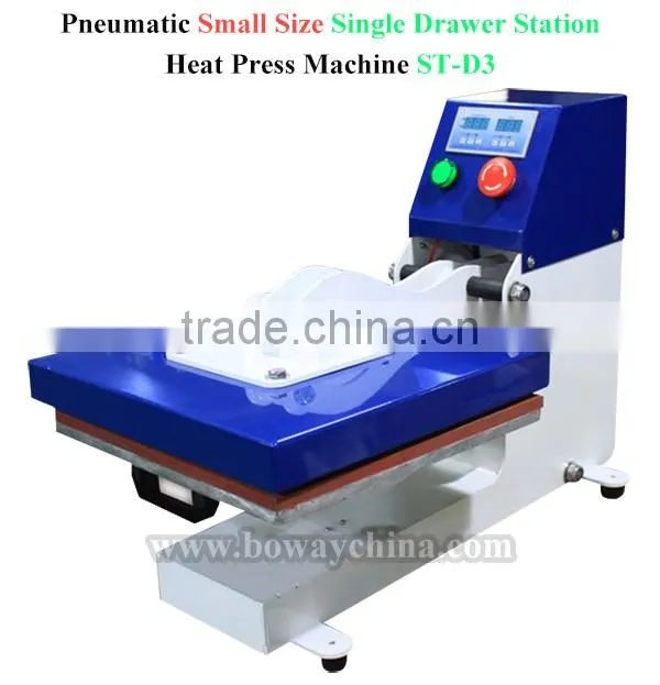 Single Drawing Out Stations Pneumatic T-shirt Heat Press Printing Machine