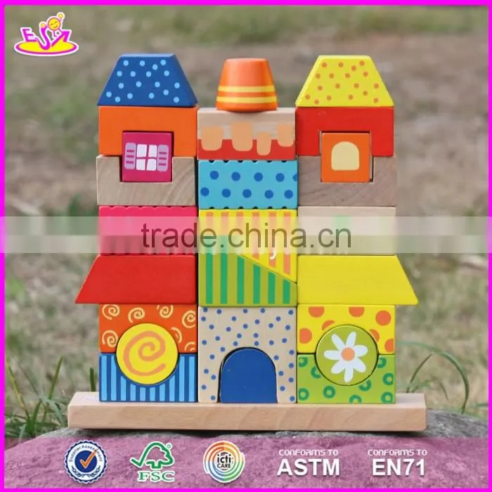 2017 New products educational toys children wooden stacking blocks W13D140