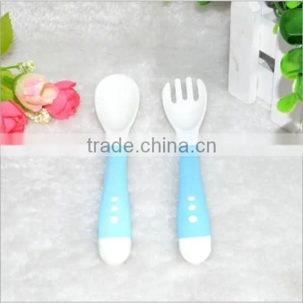 wholesale safe PP plastic baby fork&spoons /custom baby feeder plastic fork&spoons