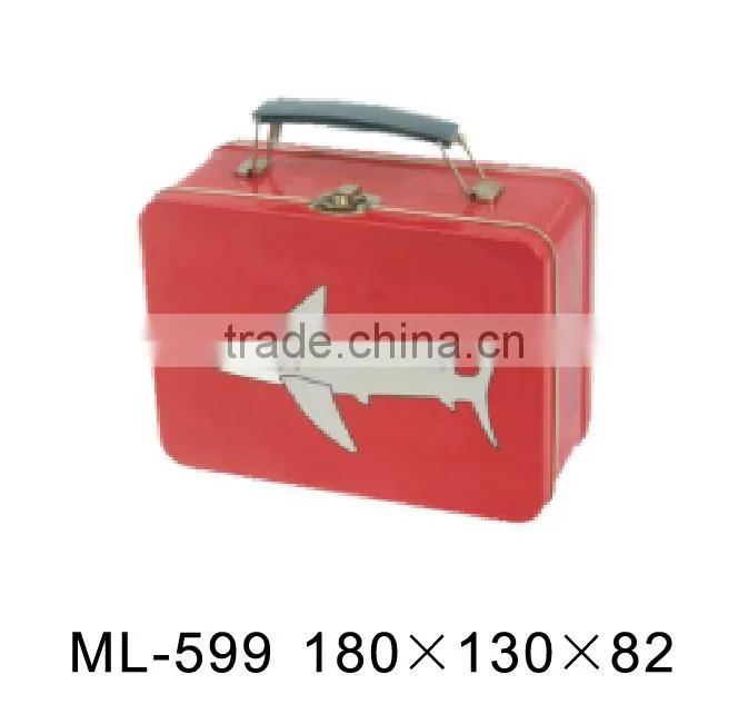 Hotsale customized lunch tin box with lock and handle