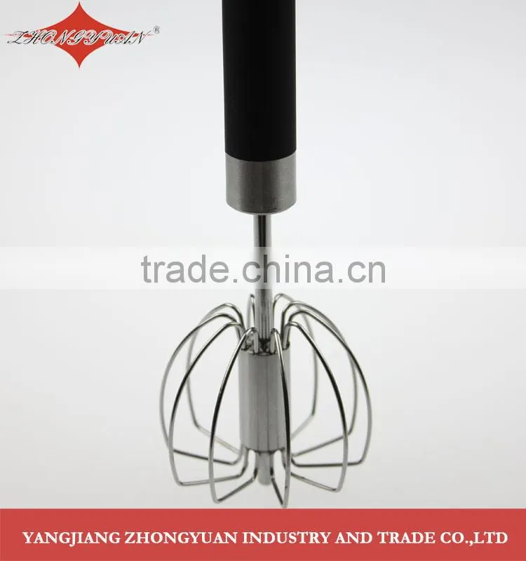 Stainless steel rotary beater hand push kitchen rotation hand egg whisk