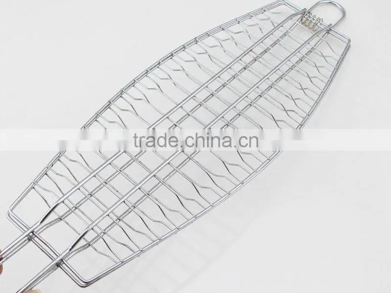 Metal Fish Shape Camping Barbecue Foldable Grill Net