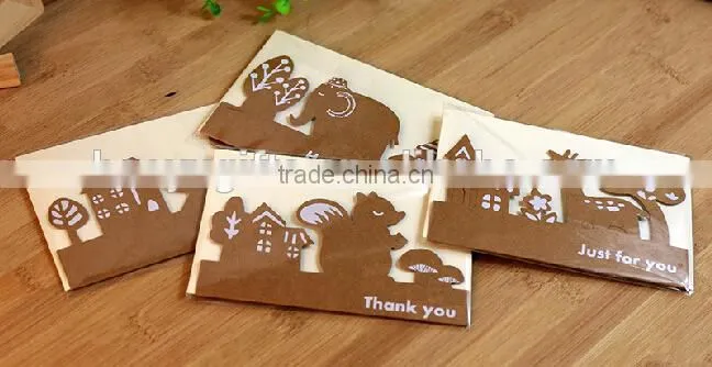 Kraft Paper Greeting Cards 4 Styles Creative Handmade Greeting Card Happy Birthday Invitation Cards