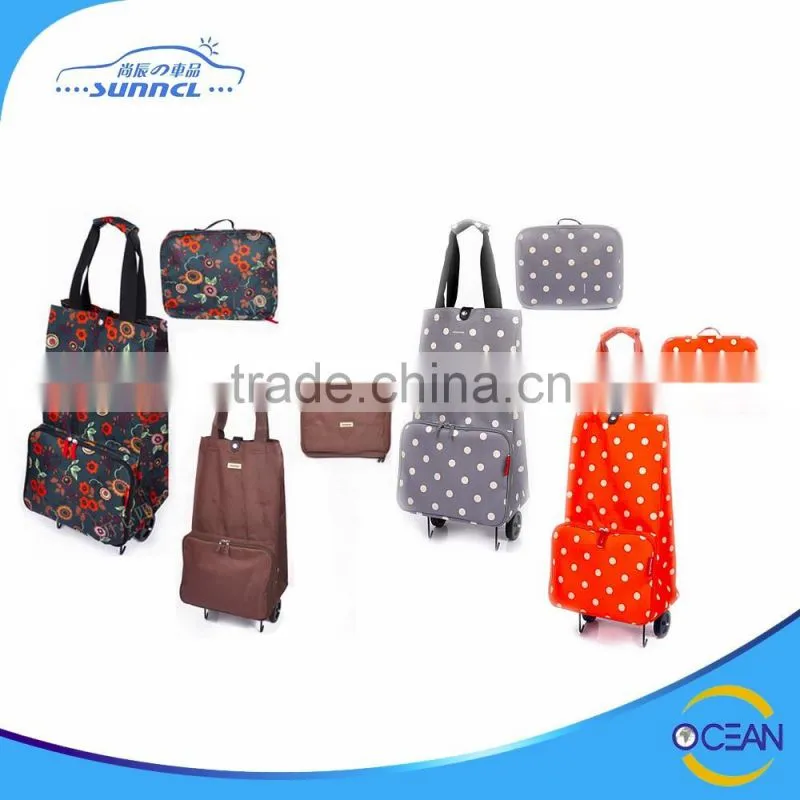 Convenient Easy to Take Foldable Shopping Trolley Bag with Wheels good for Promotion Sale