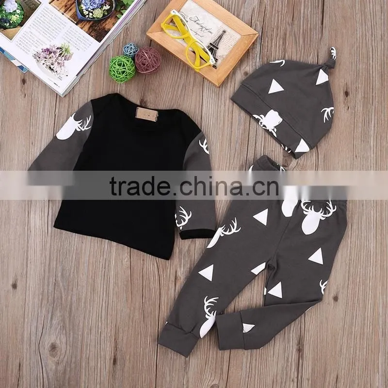 Cute Baby Clothing Deer Tops Long Sleeve T Shirt + Pants Baby Clothes Clothing Set