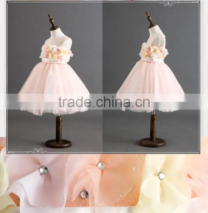 2016 New Blue Princess Dress For Little Girl Adorable Girl Party Dress Cute Kids Wear GD90427-9