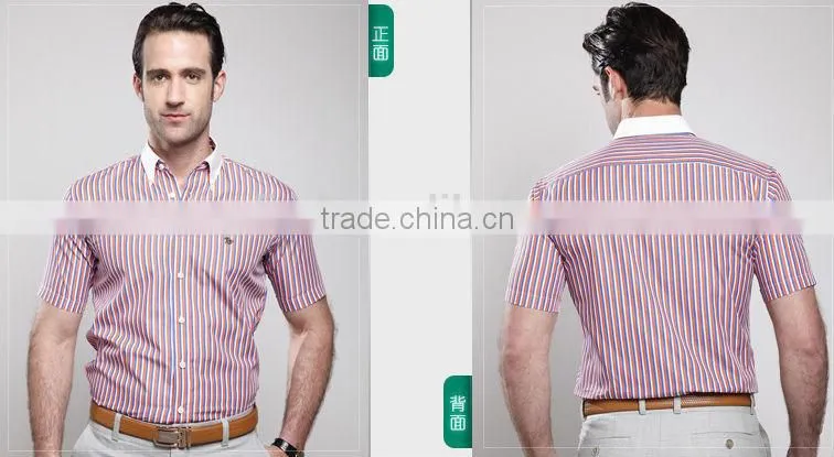 Branded collar button POLO stripes men casual shirts