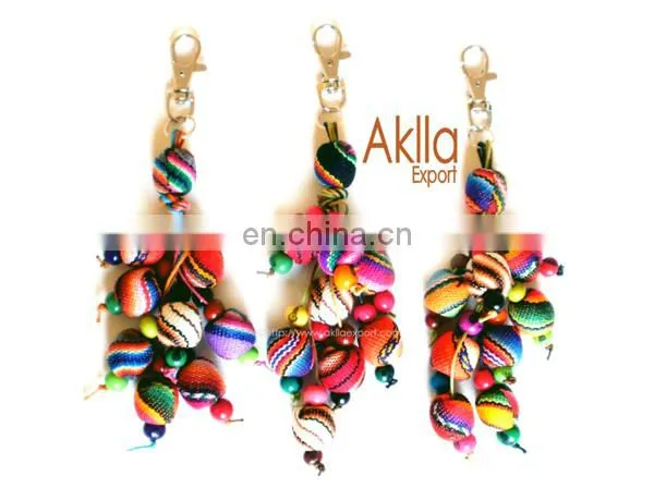 Aguayo and Acai Seeds Keyrings Peruvian Blanket