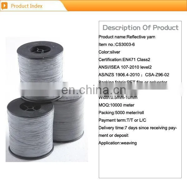 high visibility reflective yarn for clothing